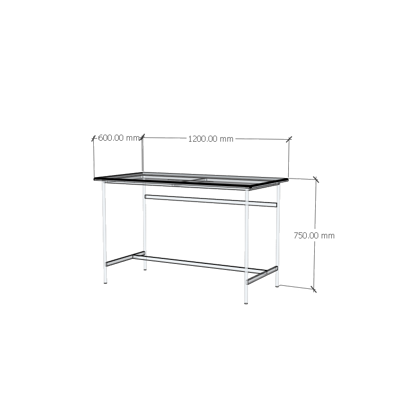 HAPPY FURNITURE , Gỗ tự nhiên , Bàn làm việc chân sắt - YANNA , BAN_099 BAN_100 , 60cm x 75cm, rộng x cao