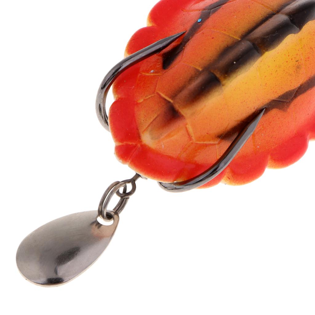 Soft Silicone Frog Fishing Lure Topwater Hook Baits Crankbaits Orange