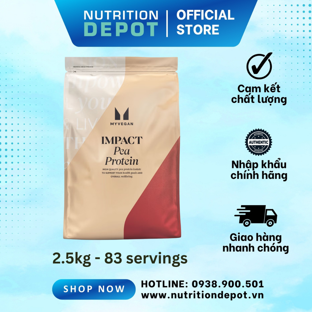 Sữa Bổ Sung Đạm Dành Cho Người Ăn Chay Từ Đậu Hà Lan Pea Protein Isolate Myprotein Không Mùi 2.5Kg - Nutritiondepot