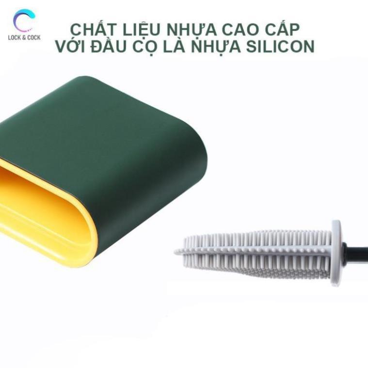 Dụng cụ cọ rửa bồn cầu nhà tắm toilet có gắn tường chất liệu silicol siêu sạch