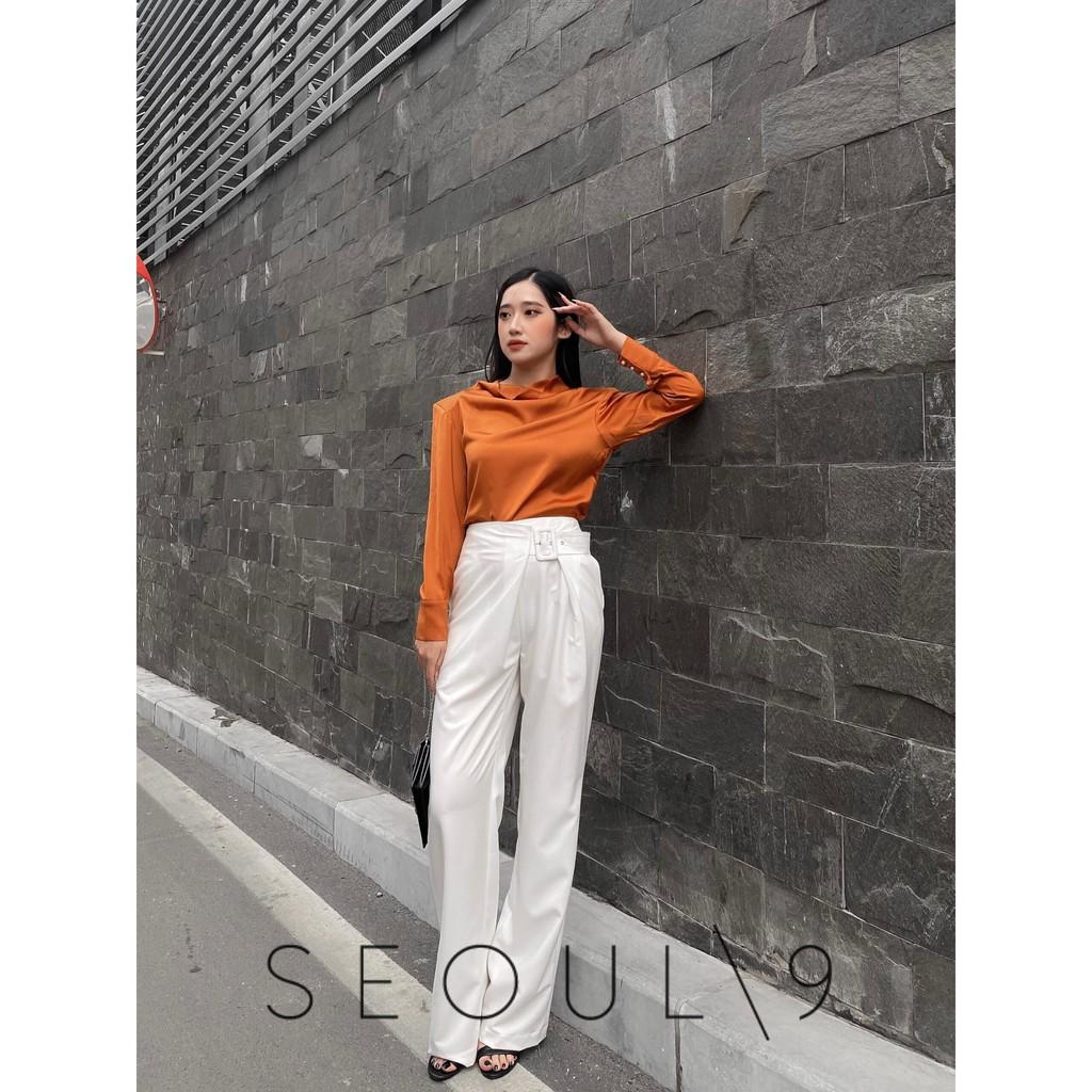 Sơmi lụa ngọc trai cổ đổ cá tính