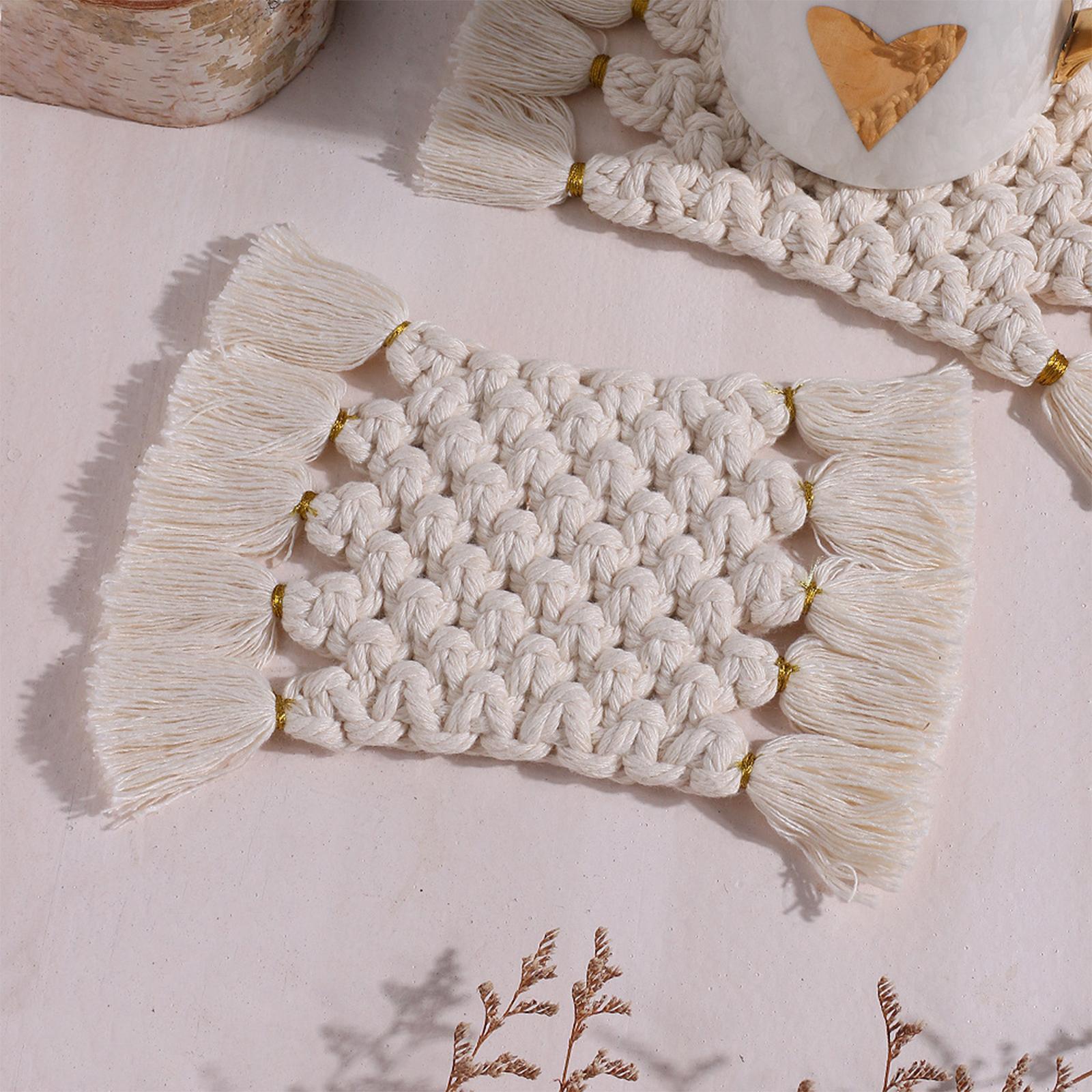 Coasters Cup Pad Table Mats Non Slip Kitchen Dining Table Woven Tassels