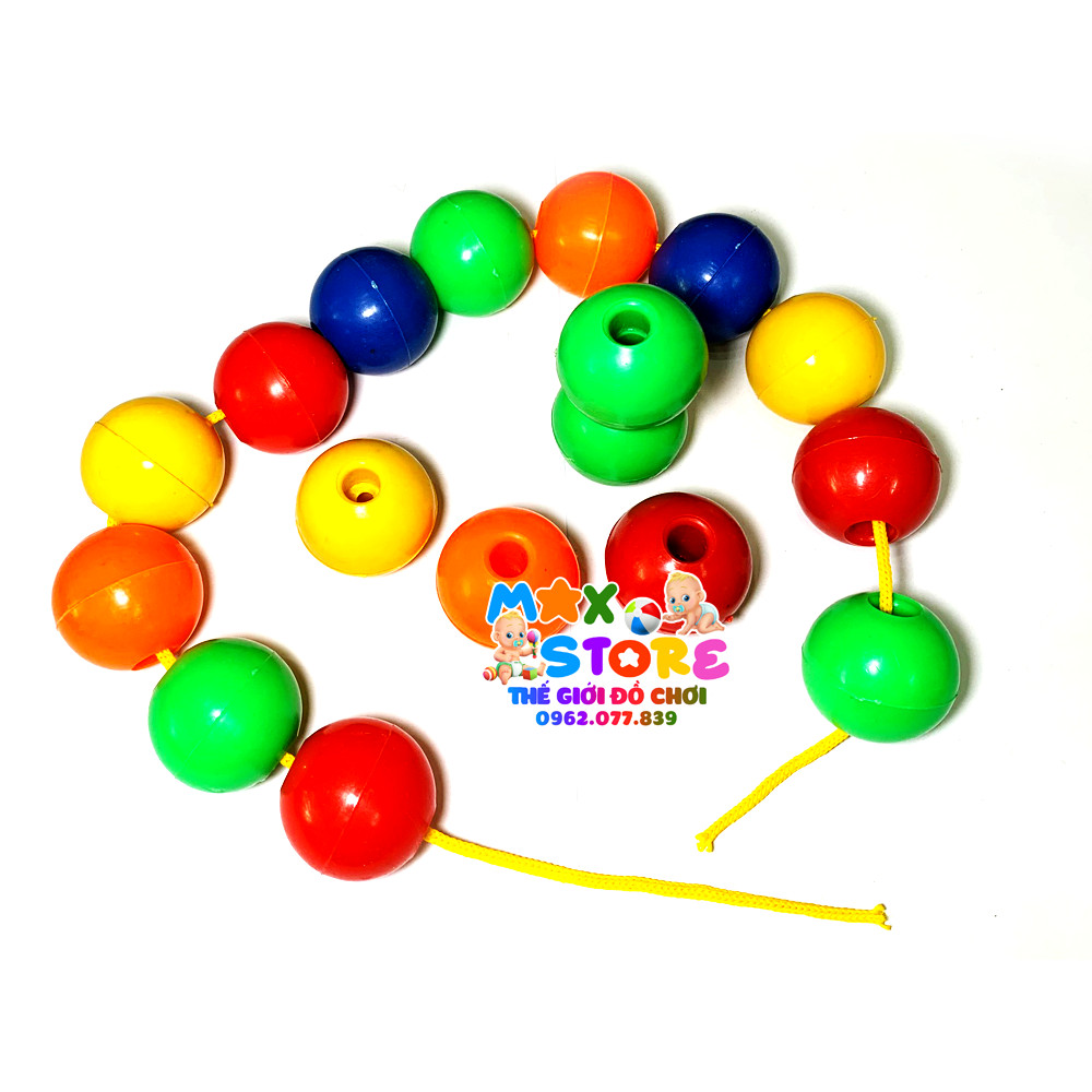 Đồ Chơi Xâu Hạt Nhựa Tròn To Đẹp Dành Cho Trẻ Mầm Non - Đồ Chơi Thông Tư 02