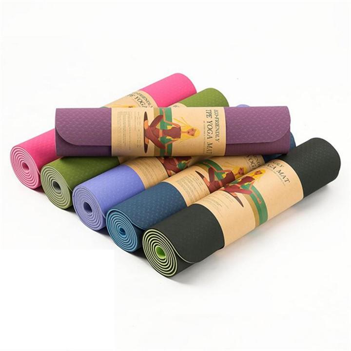 Thảm Tập Yoga Mat Gym Thể Dục TPE Chống Trơn Trượt 2 Lớp (giao màu ngẫu nhiên)