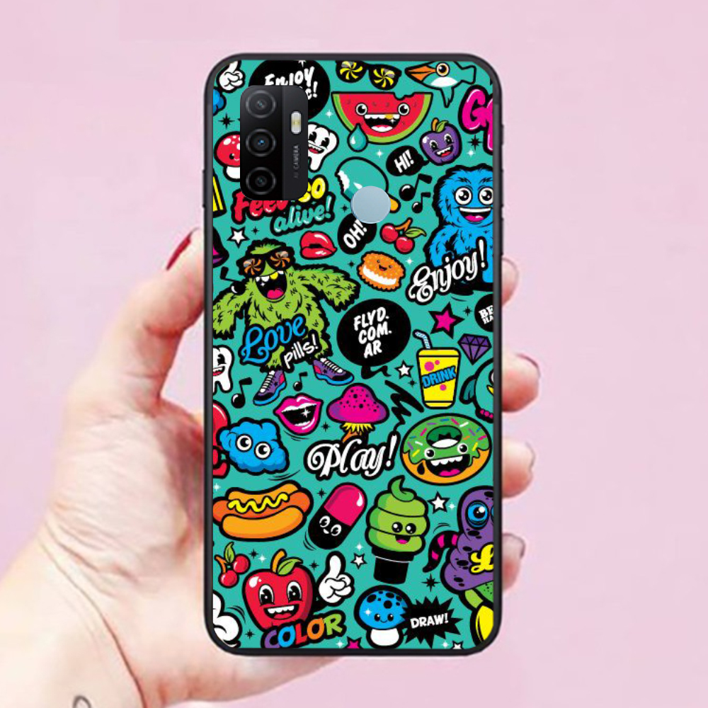 Ốp lưng điện thoại dành cho Oppo A53 Hình Graffiti