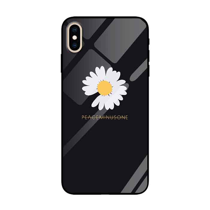 Ốp lưng kính cường lực cho iPhone Xs Max Nền Peace Hoa Cúc - Hàng Chính Hãng