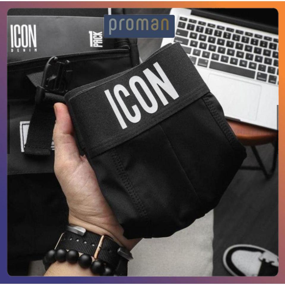 Combo 5 Quần lót nam thun lạnh tam giác ICON Demin, Quần sịp nam tam giác cao cấp ICON SIC01 (Che tên) PROMAN