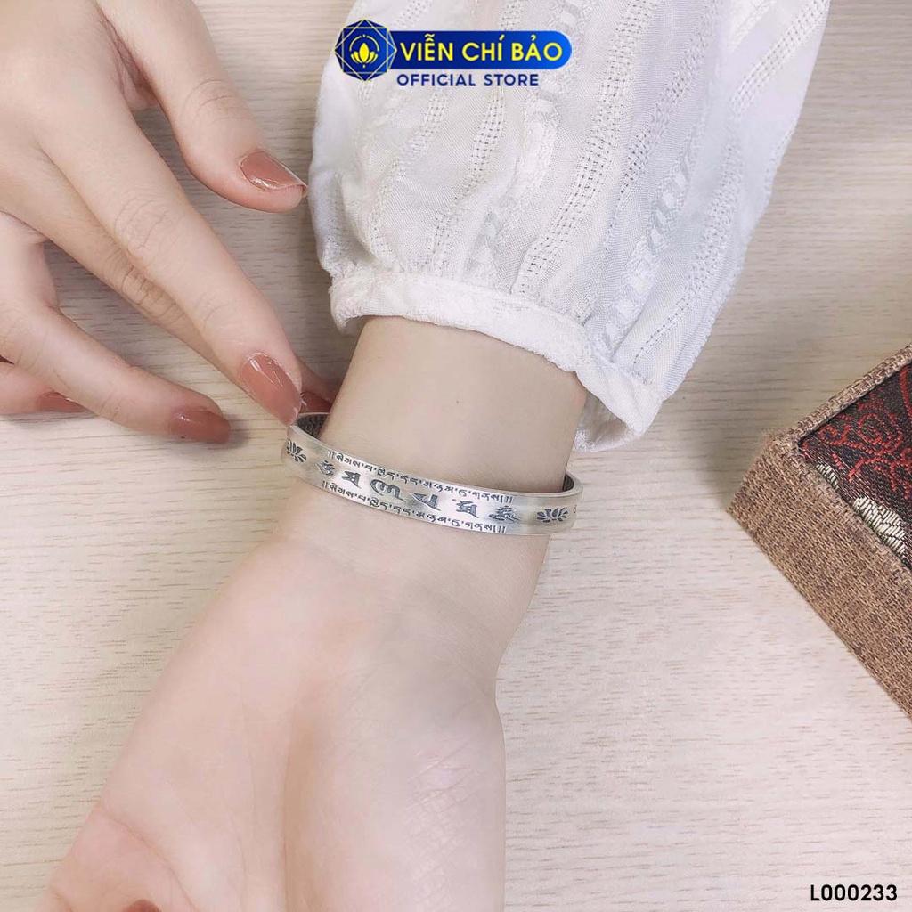 Kiềng tay bạc nữ Lục tự liên hoa chất liệu bạc Thái S925 thời trang phụ kiện trang sức nữ Viễn Chí Bảo L000233