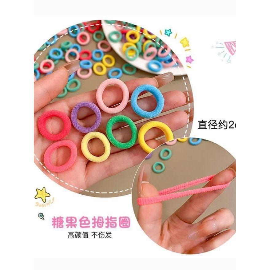 Set 500 dây buộc tóc Linh Chi Bedding đuôi ngựa co giãn thời trang Hàn uốc cho bé gái (Mix mầu)
