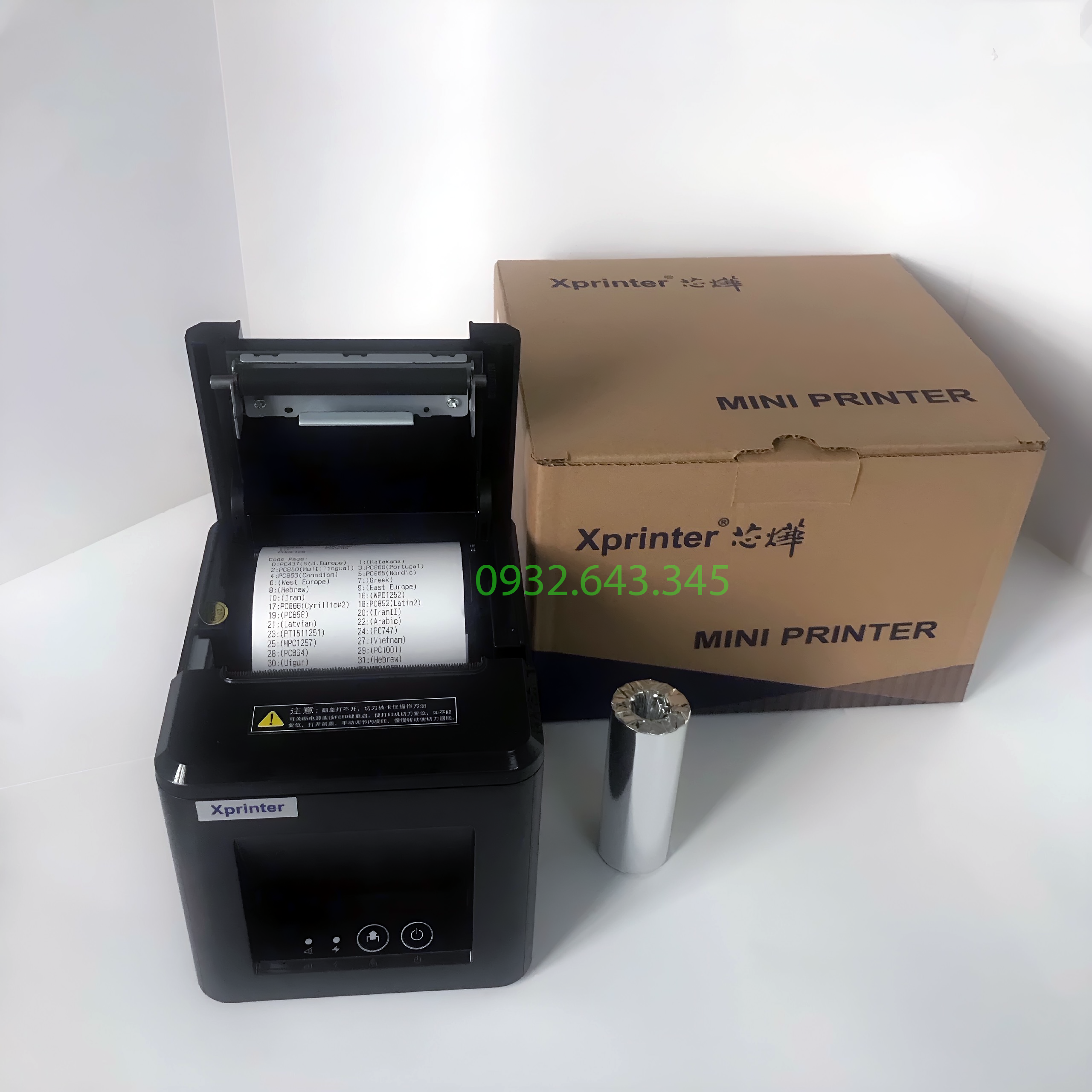 Máy in hóa đơn Xprinter T80A khổ giấy 80mm, máy in bill K80, dao cắt giấy tự động. Tặng kèm cuộn giấy K80 - Hàng Chính Hãng