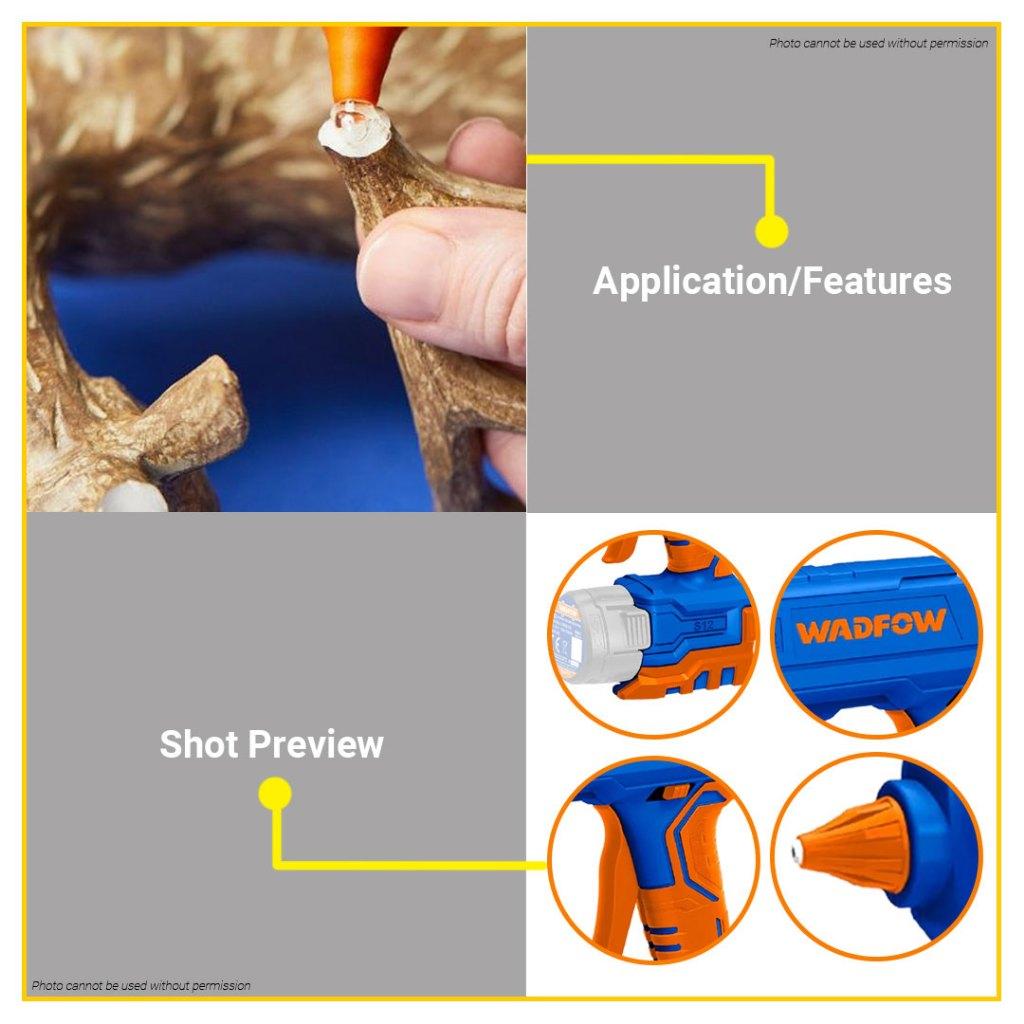 SÚNG BẮN KEO DÙNG PIN 12V 11MM WLU1412 WADFOW - HÀNG CHÍNH HÃNG