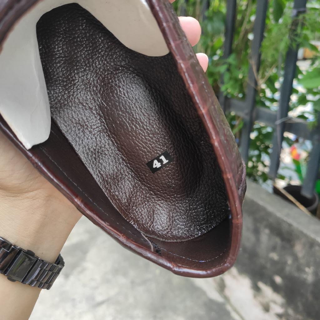 Giày Lười Da Bụng Cá Sấu