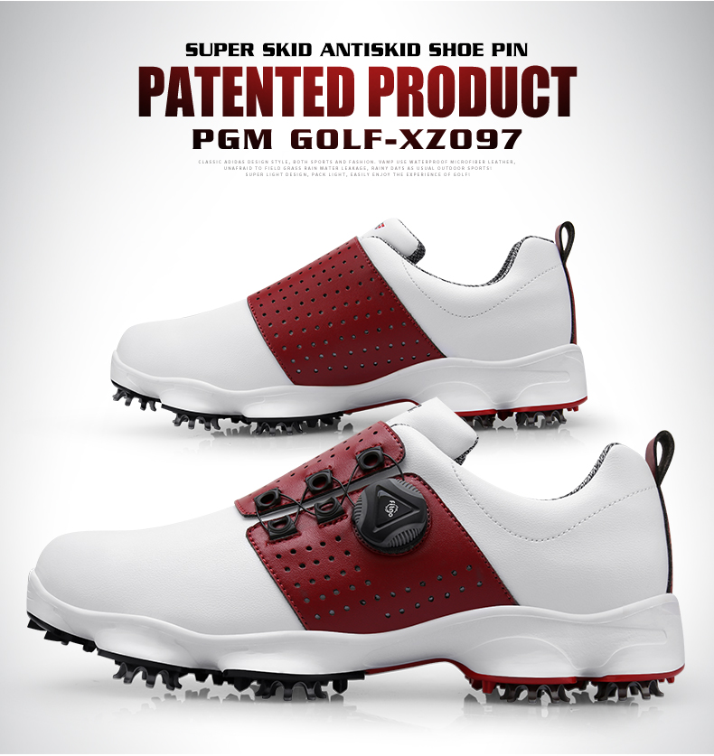 GIÀY GOLF NAM - PGM MEN MICROFIBRE GOLF SHOES - XZ097 - MÀU ĐỎ