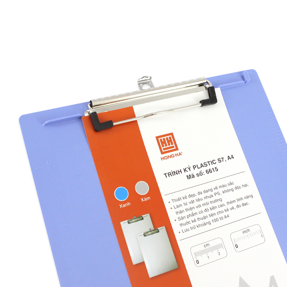 Trình ký Plastic A4 Hồng Hà S7 6615 - Giao màu ngẫu nhiên