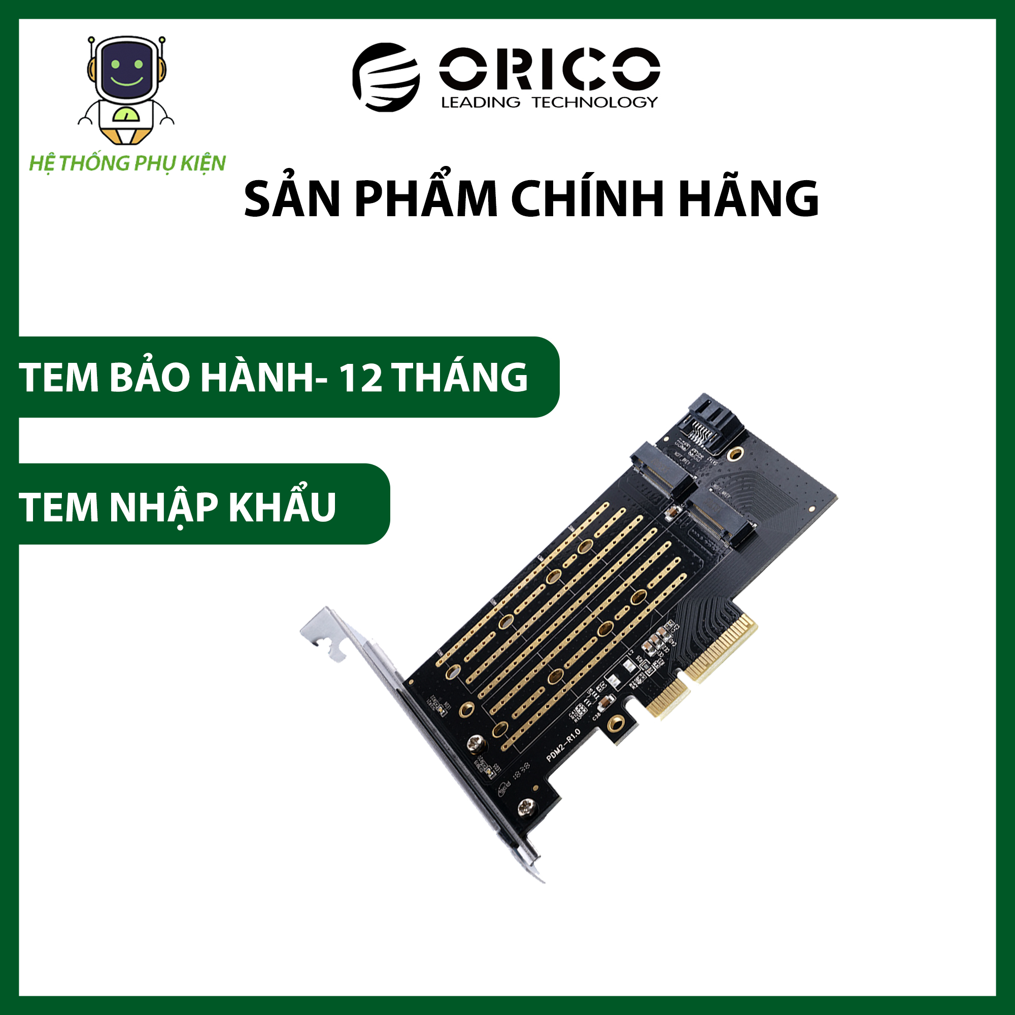 Card mở rộng ổ cứng SSD M.2 NVME ORICO PDM2 Hàng Chính Hãng