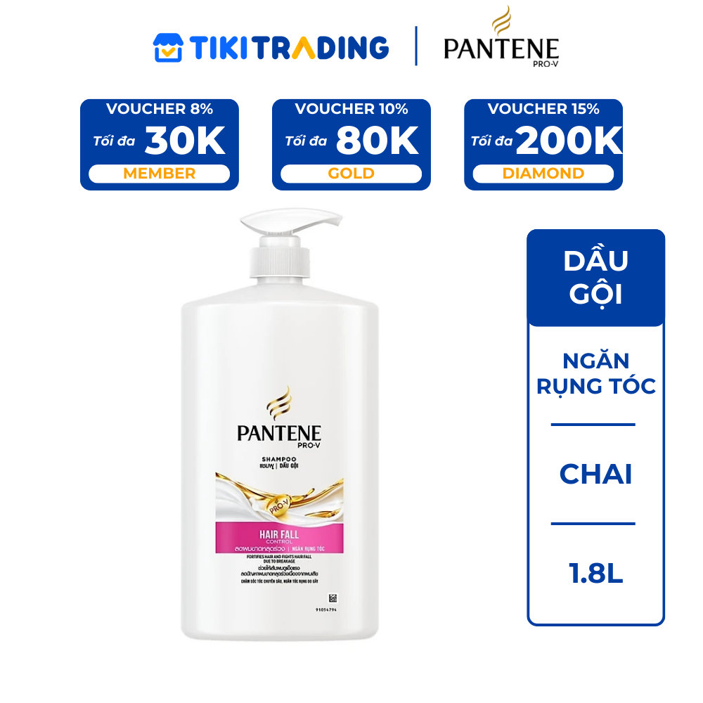 Dầu Gội PANTENE Chai 1.8L – Ngăn rụng tóc