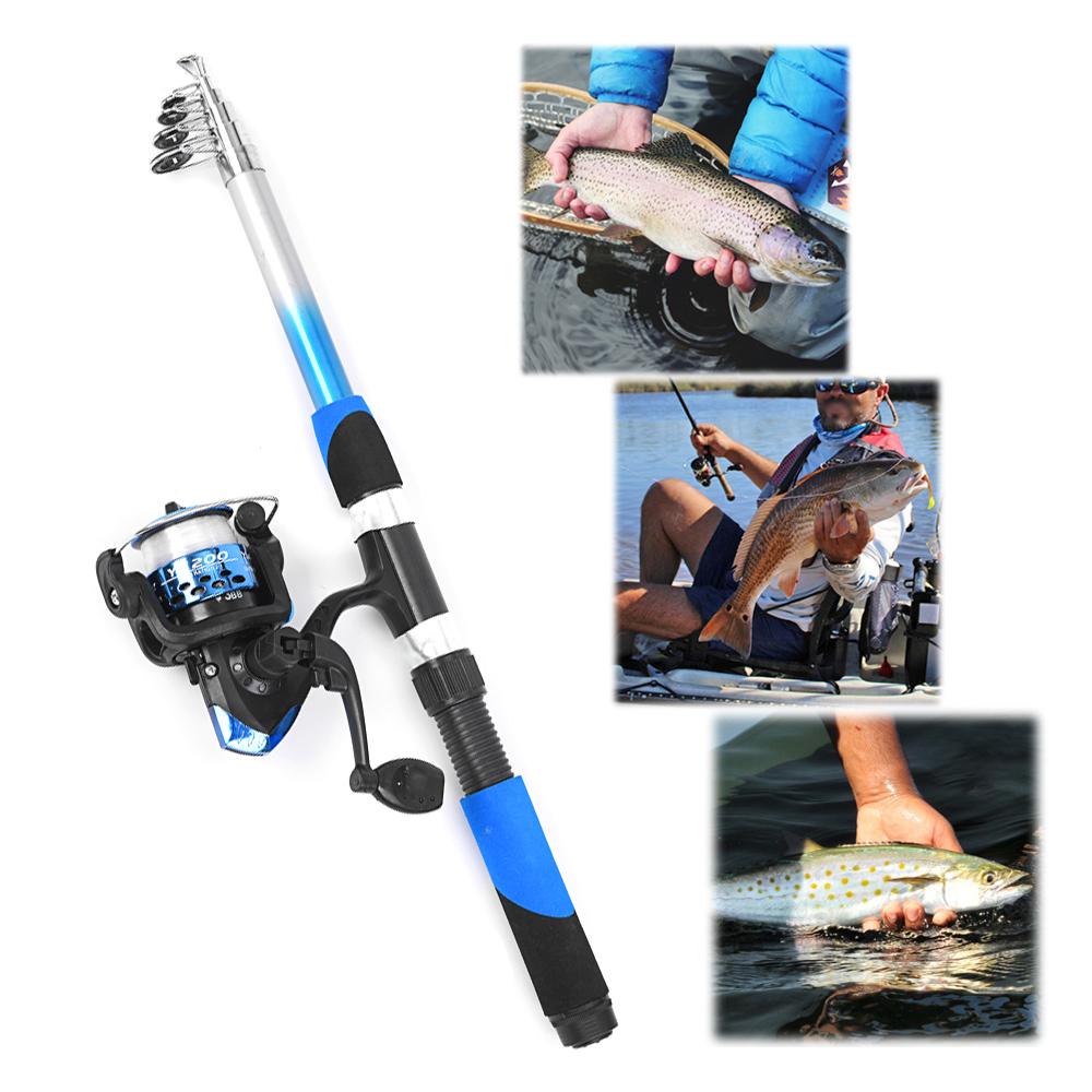 Combo Cần Câu Câu Cá Trọn Bộ gồm Que và Cuộn, Mồi, Móc, Túi và các dụng cụ câu được trang bị đầy đủ.