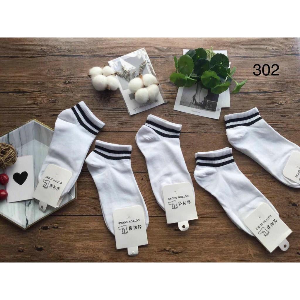 Tất nữ cổ ngắn,vớ nữ cổ ngắn kẻ sọc hàn quốc chống hôi chân chất cotton siêu đep