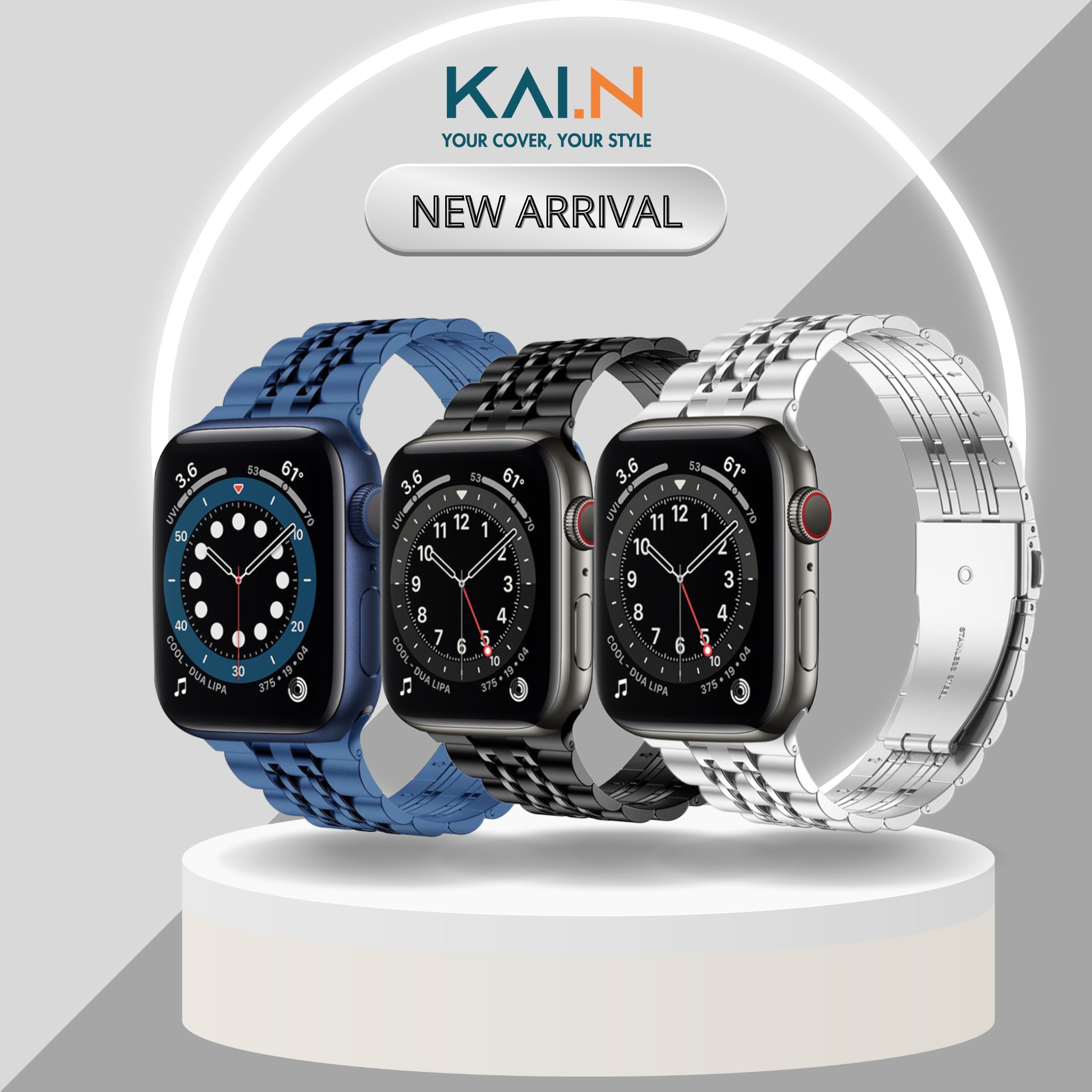 Dây Đeo Thép Dành Cho Apple Watch Ultra / Apple Watch Series, Kai.N DouBead Steel Band - Hàng Chính Hãng