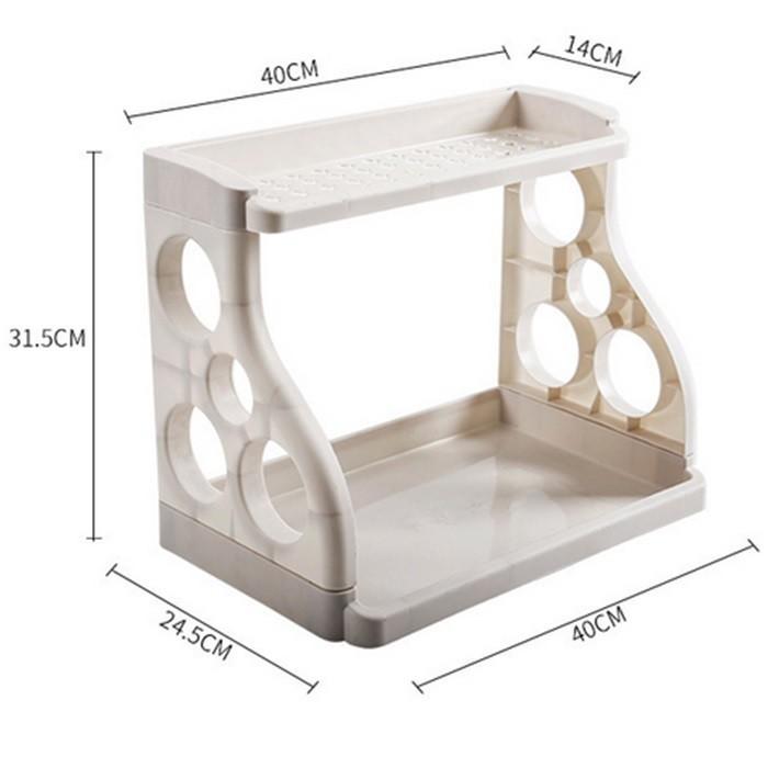 Kệ đựng gia vị 2 tầng, kệ gia vi nhựa chữ B đựng nhiều đồ gọn gàng cho nhà bếp 88277 SHIPNHANH88