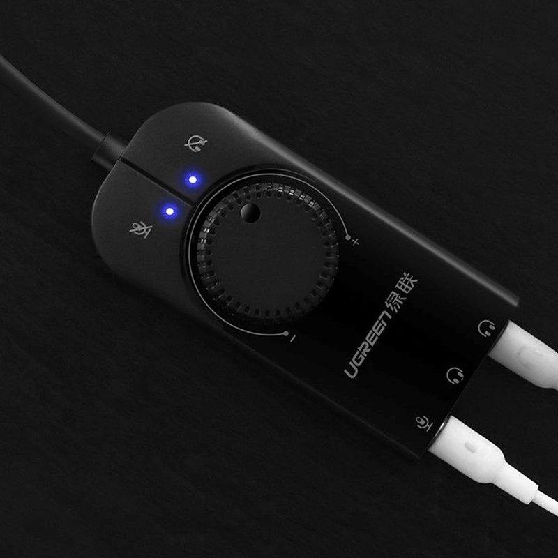 Cáp USB Sound 3.5mm Loa &amp; Mic Có Volume control UGREEN 40964 - Hàng chính hãng