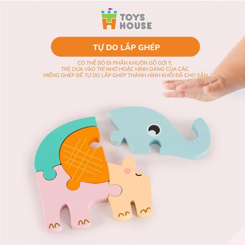 Đồ chơi ghép hình gỗ 3D thông minh Toyshouse - cho bé từ 6 tháng tuổi - hàng chính hãng