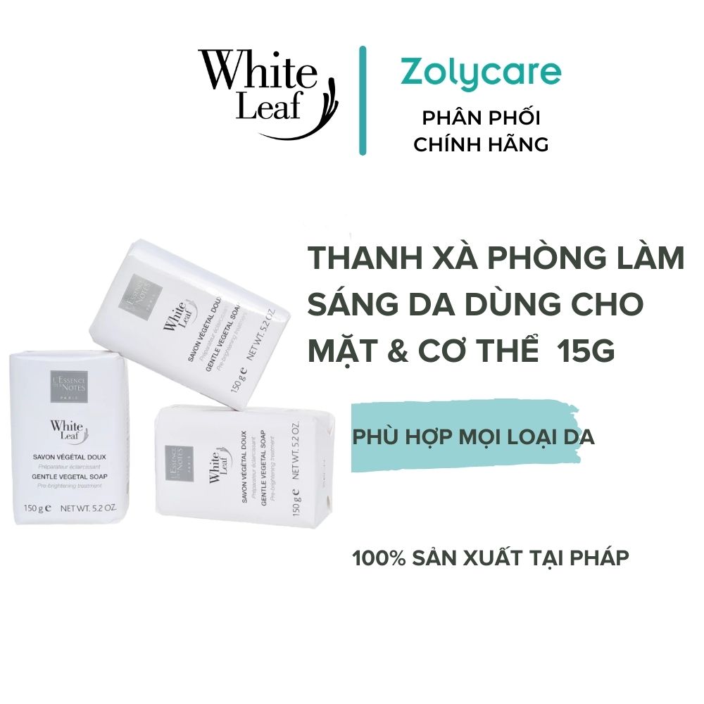 Xà Phòng Cho Mặt và Cơ Thể L'Essence Des Notes White Leaf Gentle Vegetal Soap, 150g