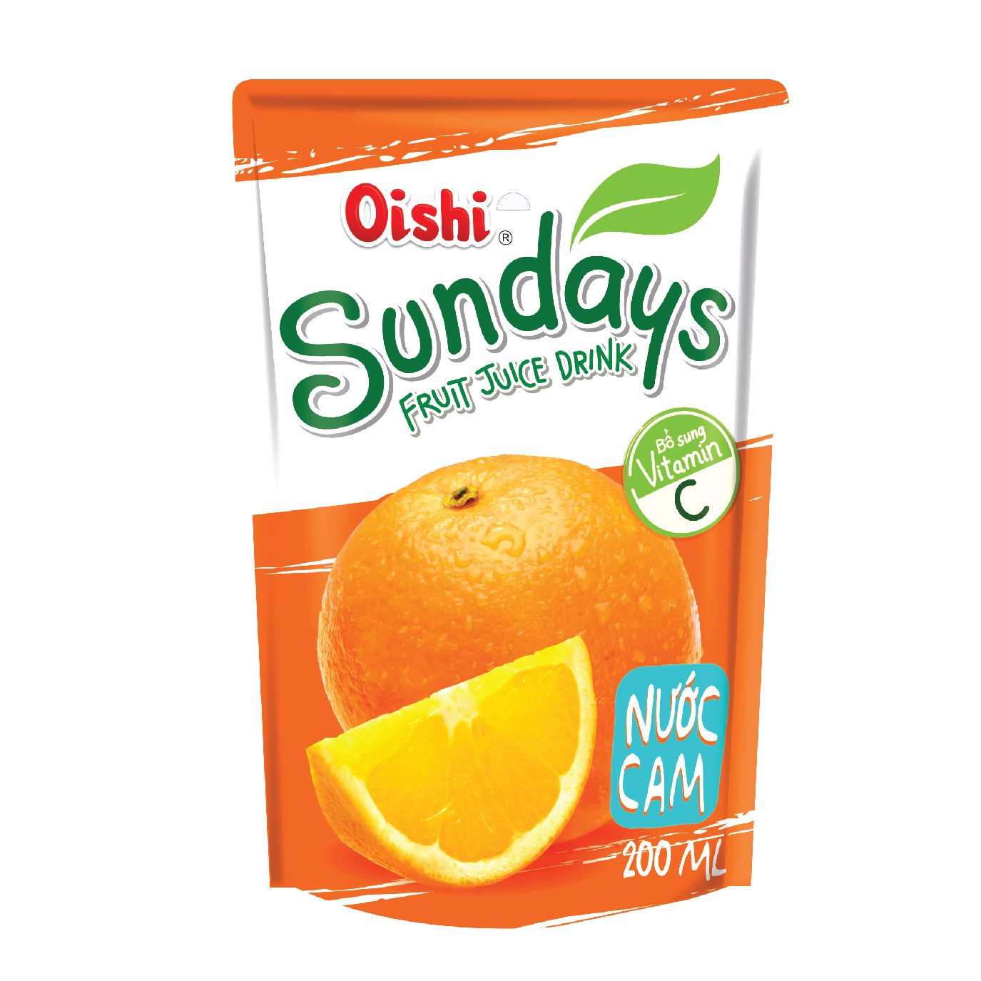 Combo 10 túi Oishi Nước Cam Sundays (190ml/túi)