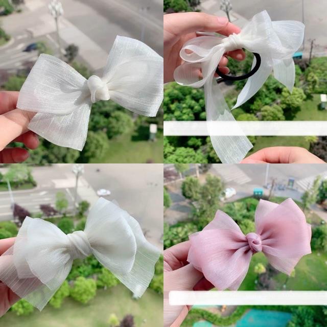 Các mẫu nơ voan nhăn xinh xắn