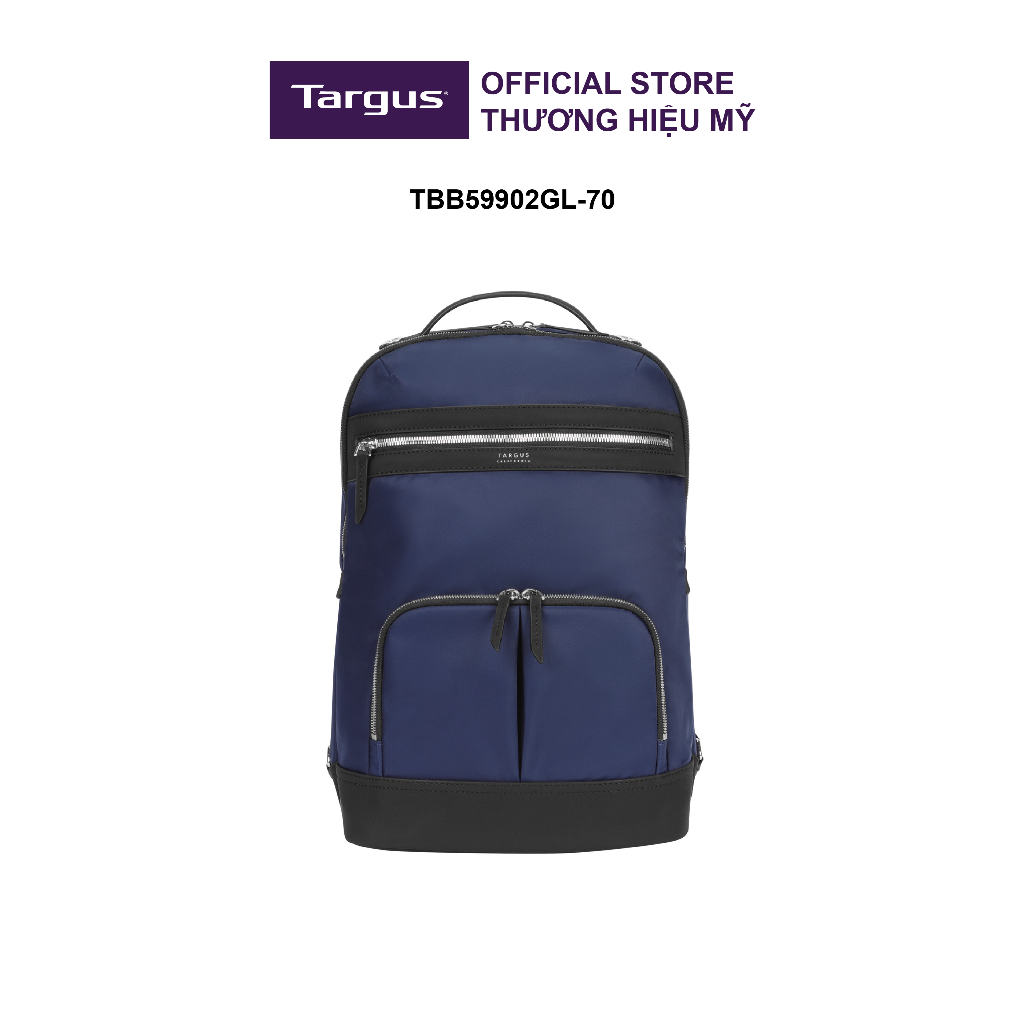 Balo laptop 15.6" Targus TBB59902 Navy, bộ sưu tập NewPort, hàng chính hãng