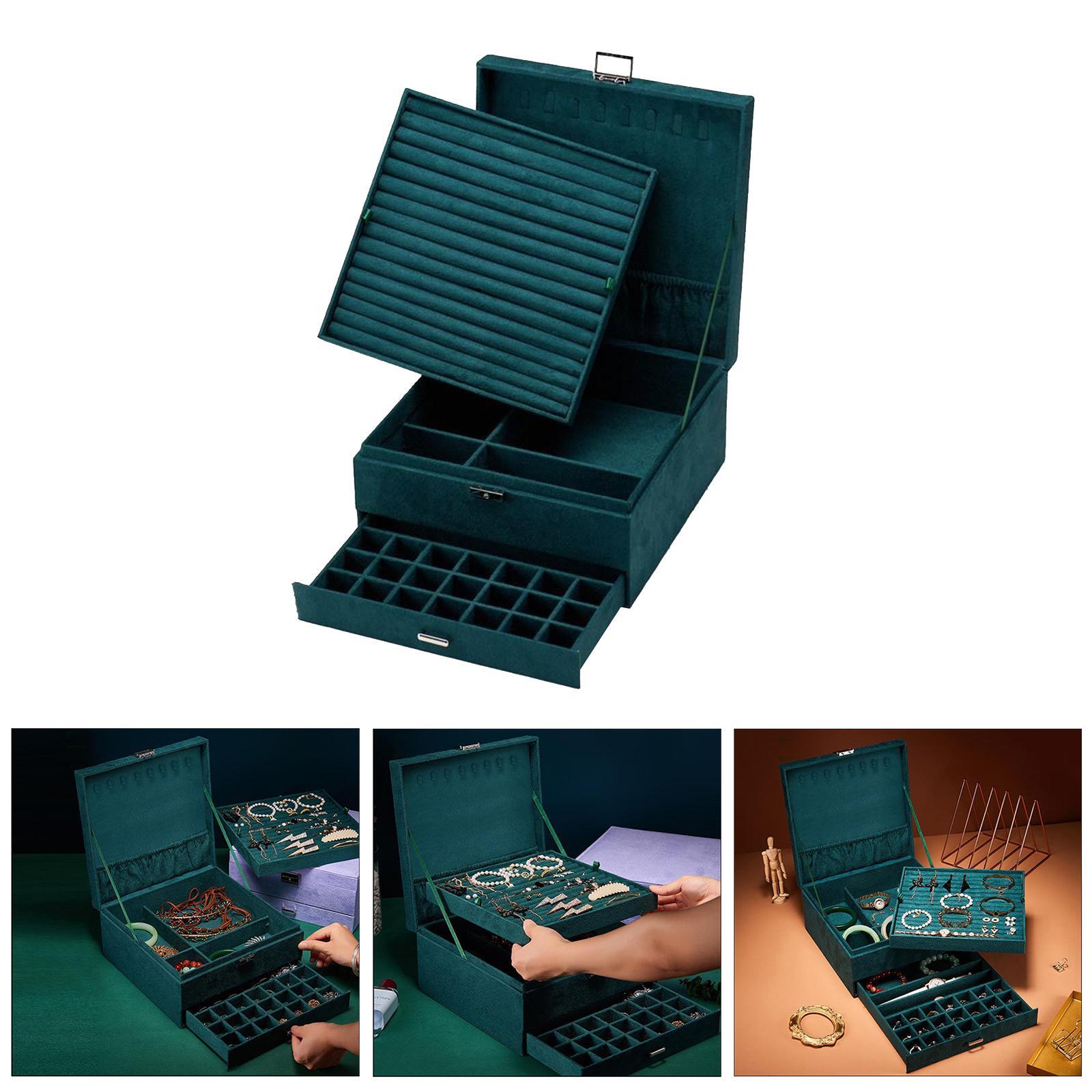 Jewelry Box Watch Case Organizer Jewelry Drawer Display Box Earrings Storage