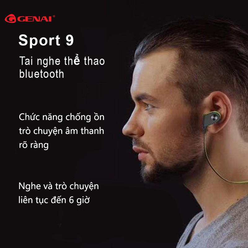 Tai Nghe Bluetooth Vòng Cổ Thể Thao Genai Sport 9 - Hàng Chính Hãng