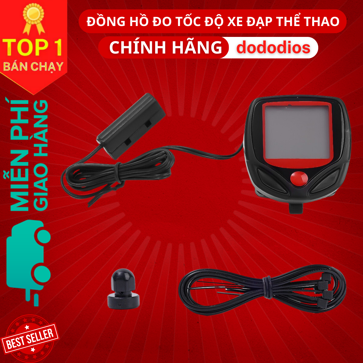 Đồng hồ đo tốc độ có dây cho xe đạp thể thao siêu bền chống nước chạy chính xác DH01 - Hàng Chính hãng dododios