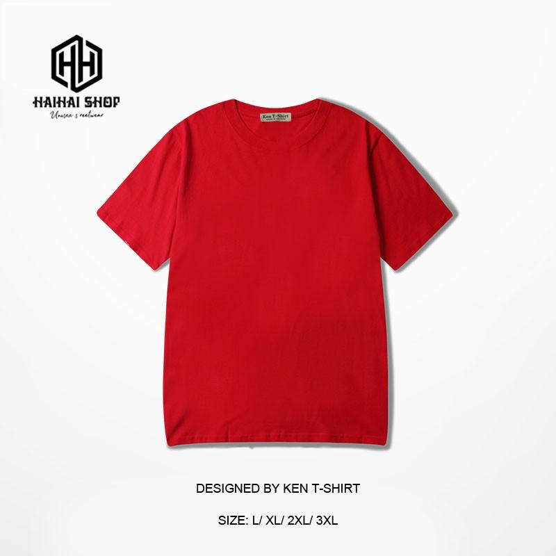 Áo Thun Trơn Phom Rộng, Phong Cách Hàn Quốc Cho Nam và Nữ, Vải TC 75% Cotton Dày Mịn Đẹp