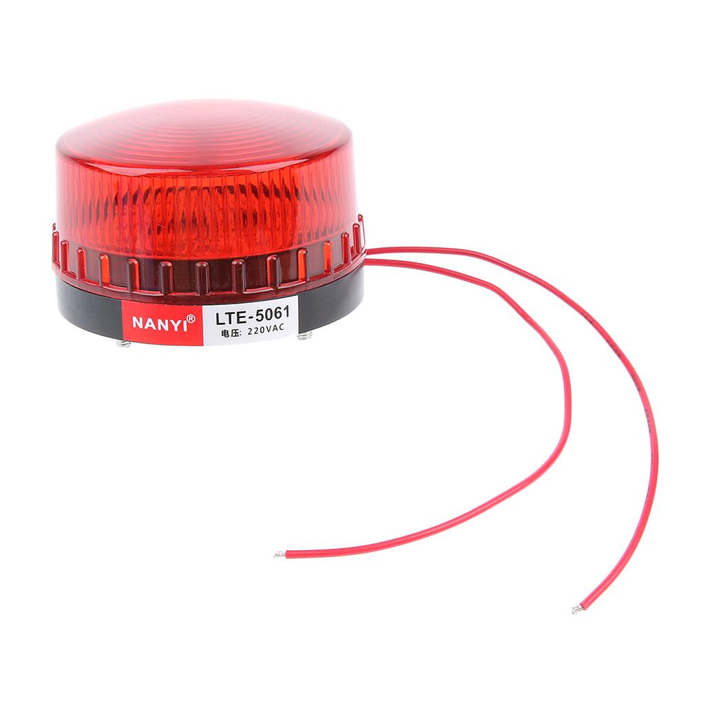 2PCS 220V Red & Blue Emergency LED Strobe Signal Warning Light Beacon