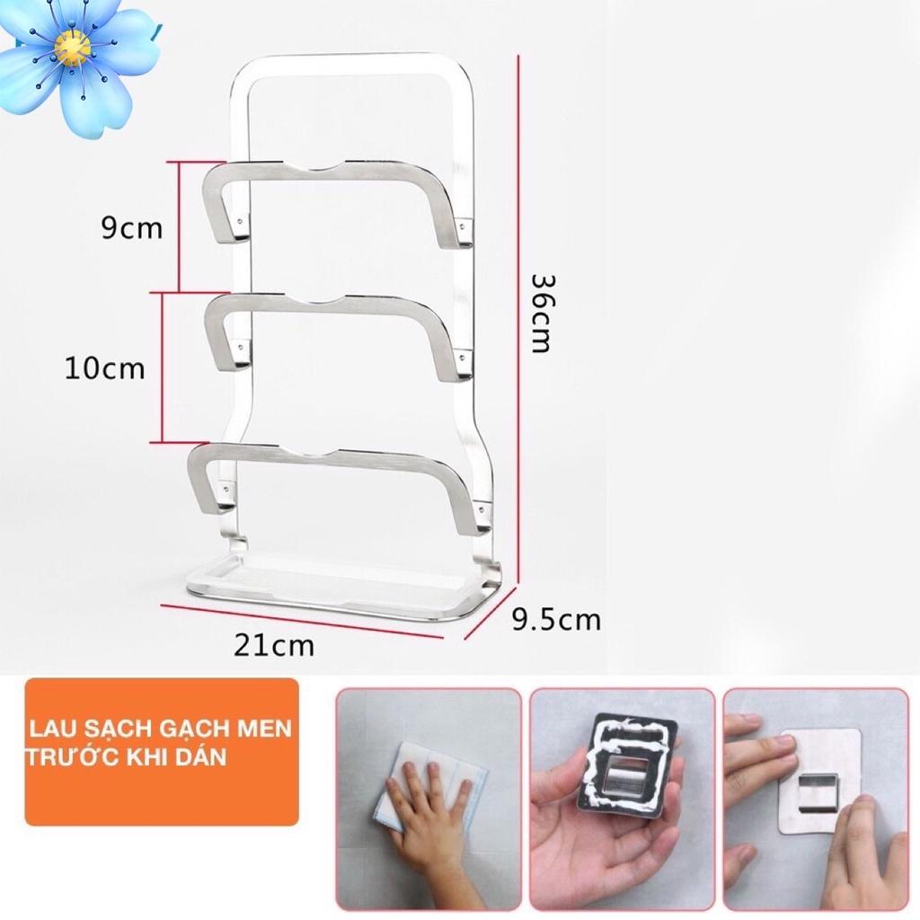 Kệ để nắp vung nồi 3 tầng inox 304
