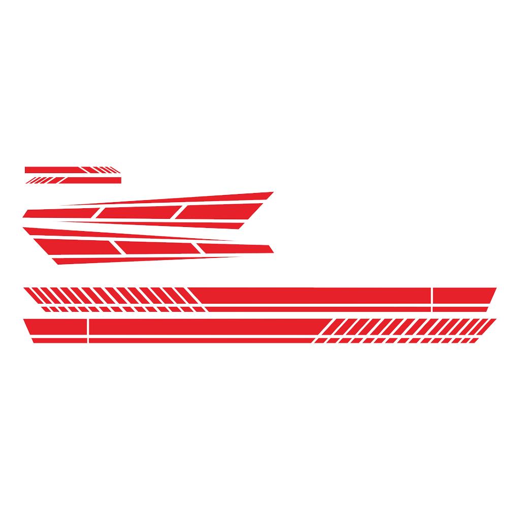6PCS Long Stripe Graphics Car Racing Side Body Hood Mirror Decals