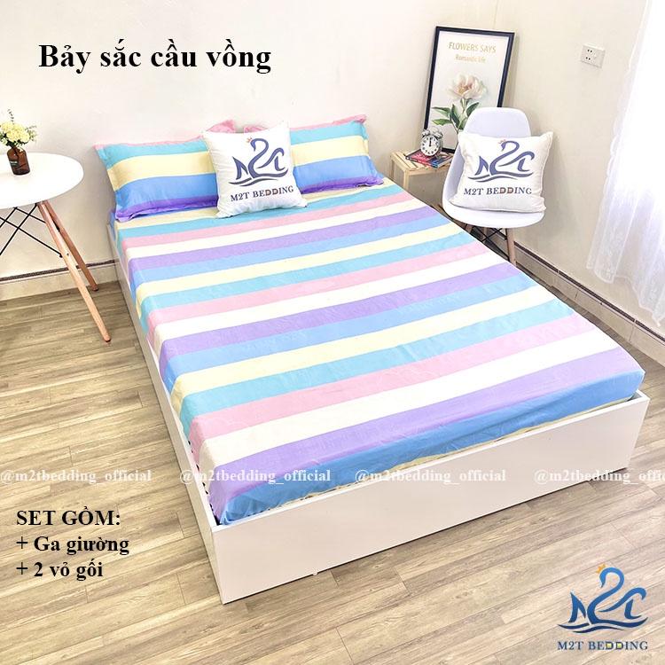 Bộ 3 món ga gối Cotton Poly M2T bedding Hàn Quốc drap giường và 2 vỏ gối
