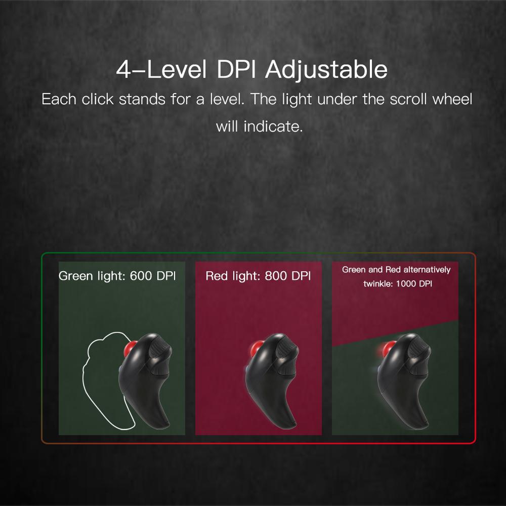 Ergonomic Có Dây Trackball Chuột Quang Cầm Tay Chuột Cho Win7/ 8/ ME/ XP/ NT Máy Tính 4 Có Thể Điều Chỉnh mức DPI Cắm N Chơi, đen