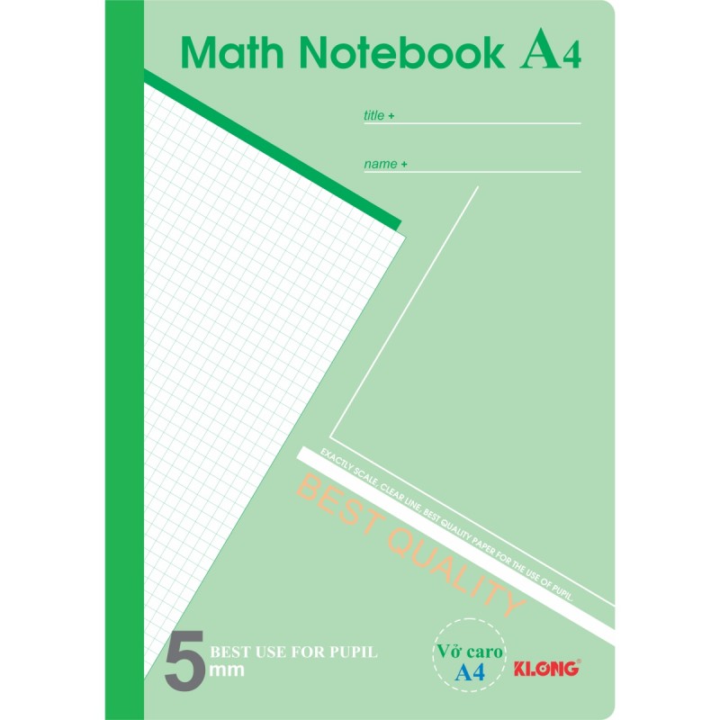 Vở caro Klong (5*5) 200tr 70/92 Math Notebook; MS: 298