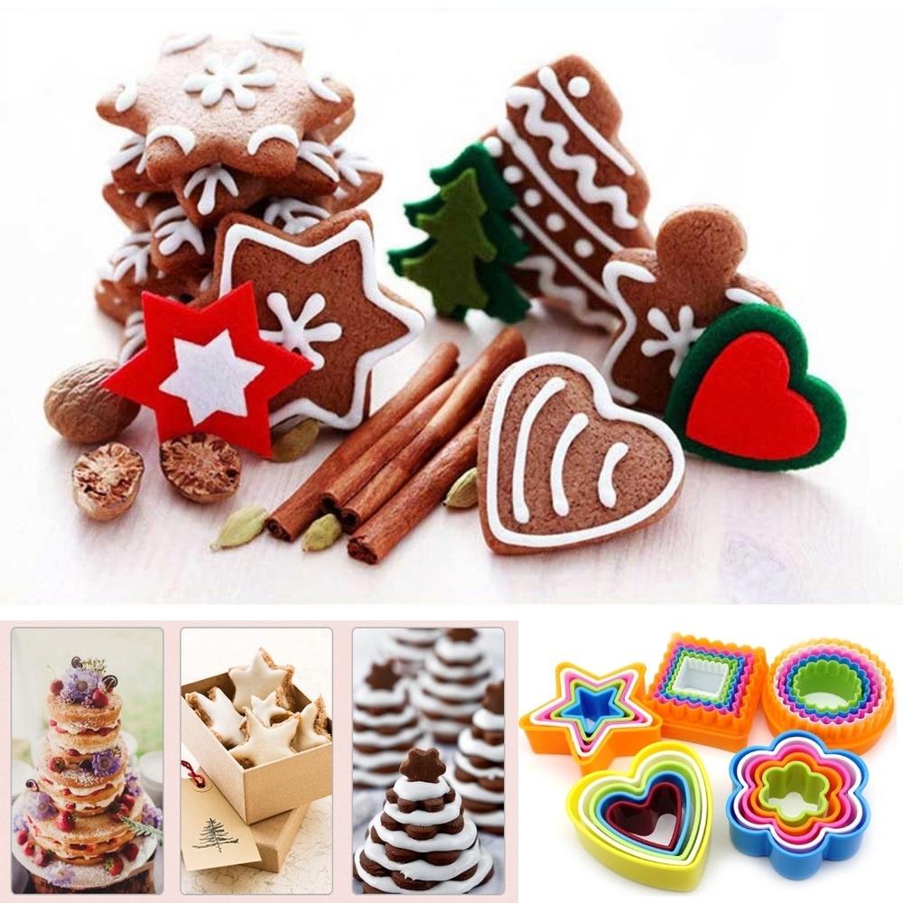 Khuôn Bánh Quy Cookies Bộ 6 Khuôn Nhấn Dụng Cụ Làm Bánh Cookie Cutter Nhựa Nhiều Mẫu Cao Cấp - QUYNHUA