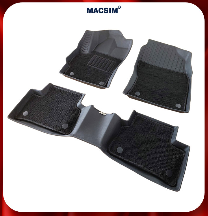 Thảm lót sàn ô tô 2 lớp cao cấp dành cho xe Toyota Cross 2020 - tới nay (sd) nhãn hiệu Macsim chất liệu TPE màu đen