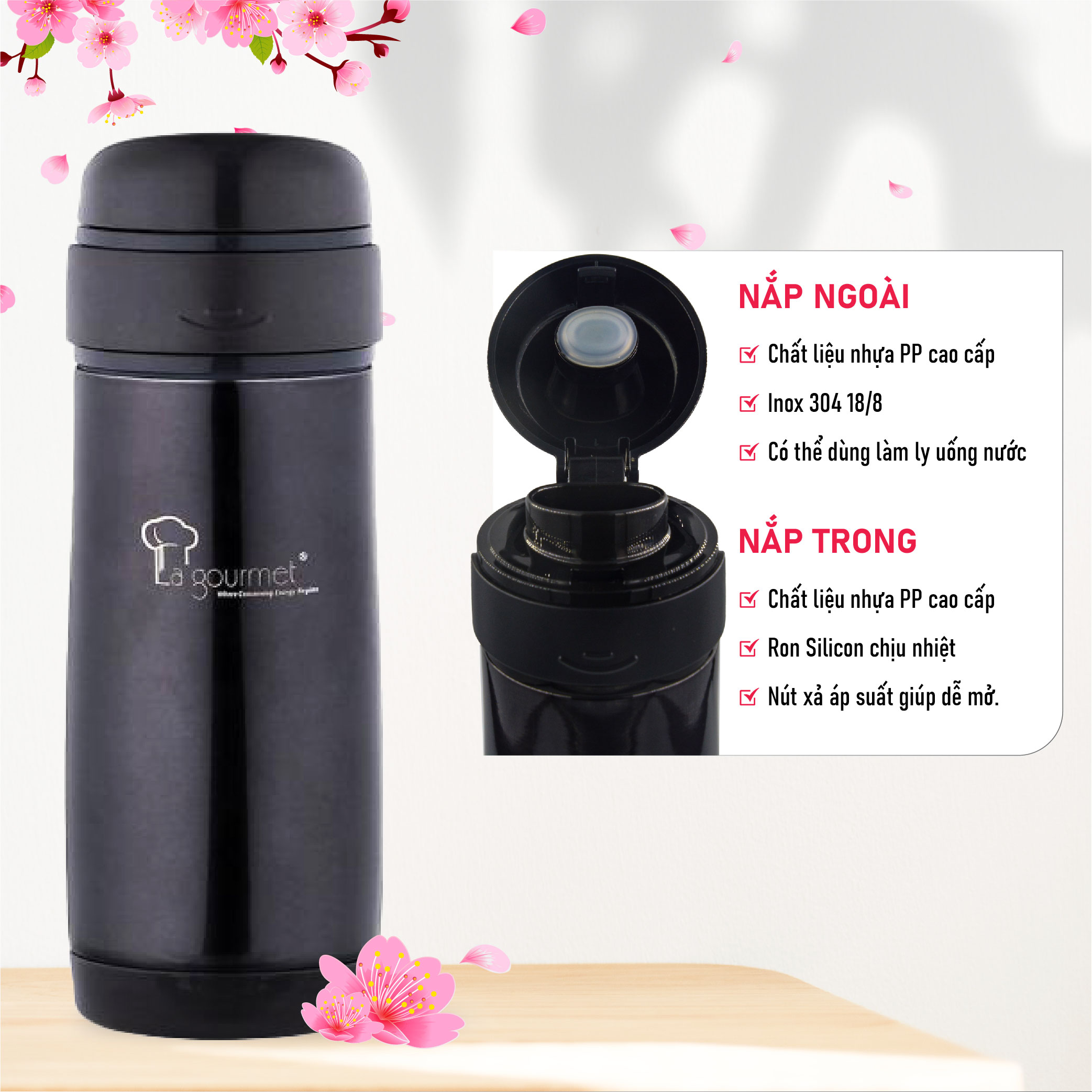 Bình Giữ Nhiệt La gourmet Sakura Plus (320ml)-338617