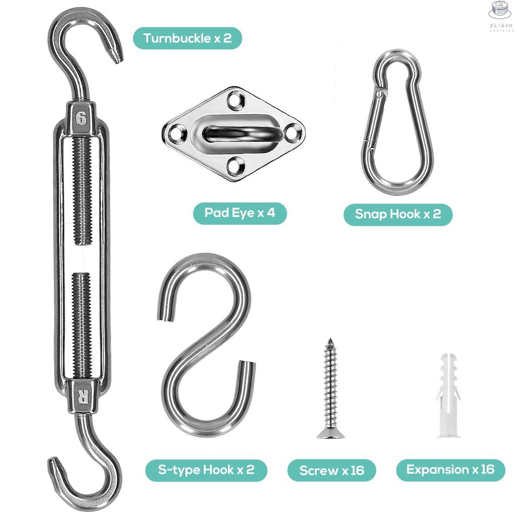 Bộ dụng cụ lắp đặt tấm bạt che nắng hình tam giác/vuông cho sân vườn
