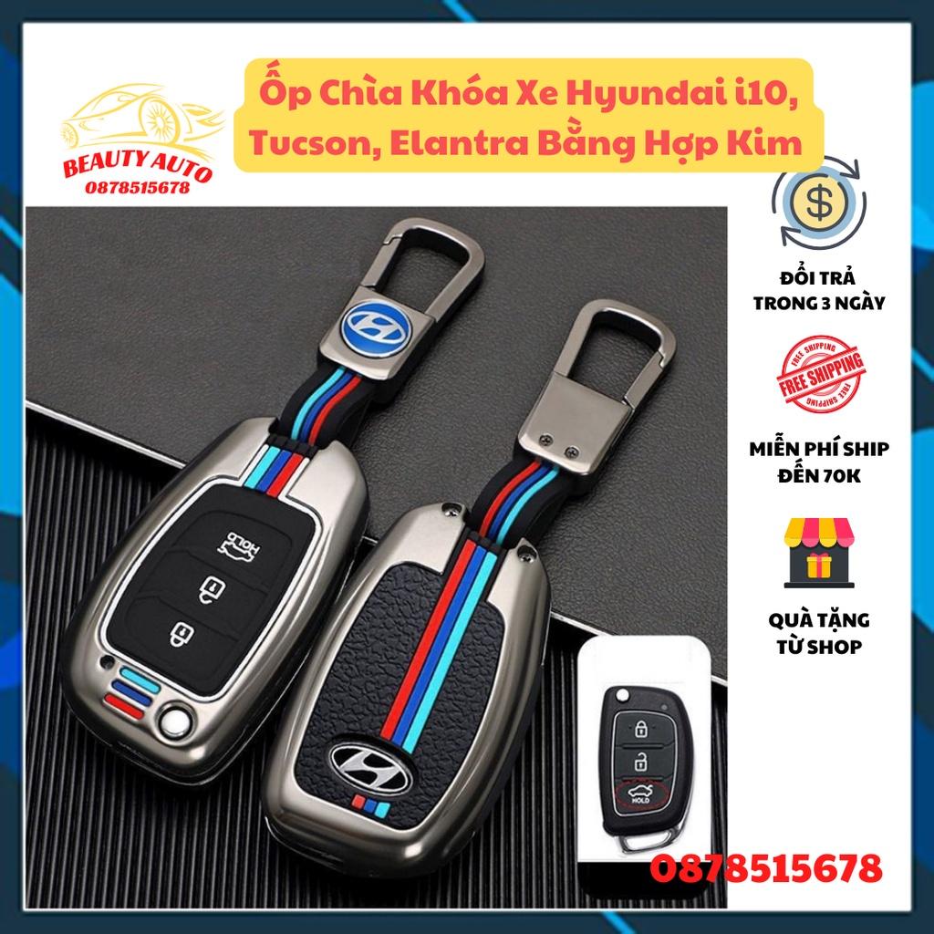 Ốp Chìa Khóa Xe Hyundai i10, Tucson, Elantra Bằng Hợp Kim Cao Cấp (Chìa Thông Minh)