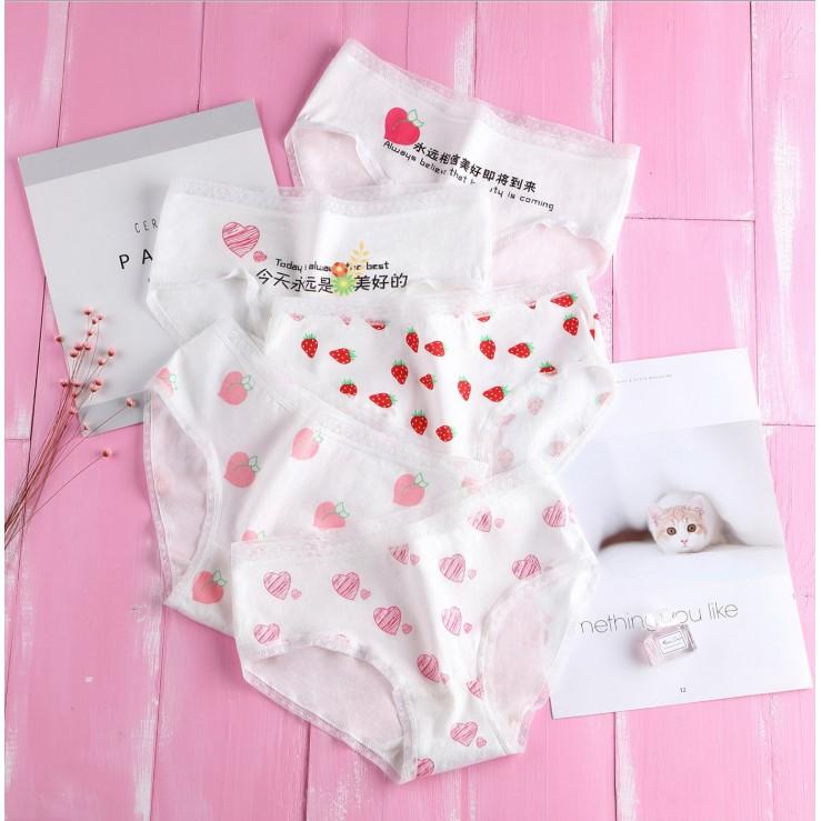 Quần Lót Cotton Mỏng Kháng Khuẩn Hình Trái Tim Xuất Nhật . Hàng Loại Đẹp.