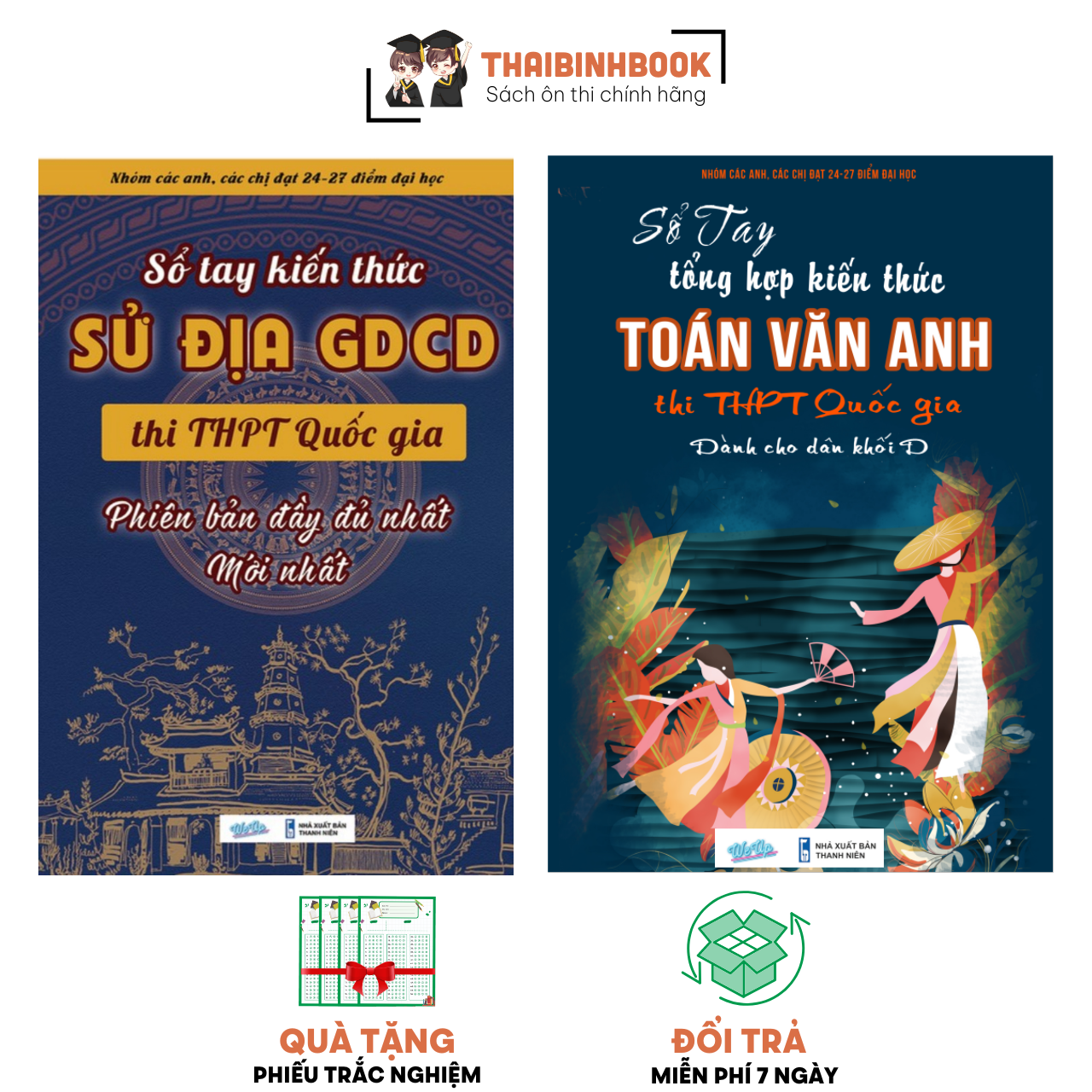 Combo Sổ Tay Môn Toán, Văn, Anh, Sử, Địa, GDCD dành cho BAN XÃ HỘI