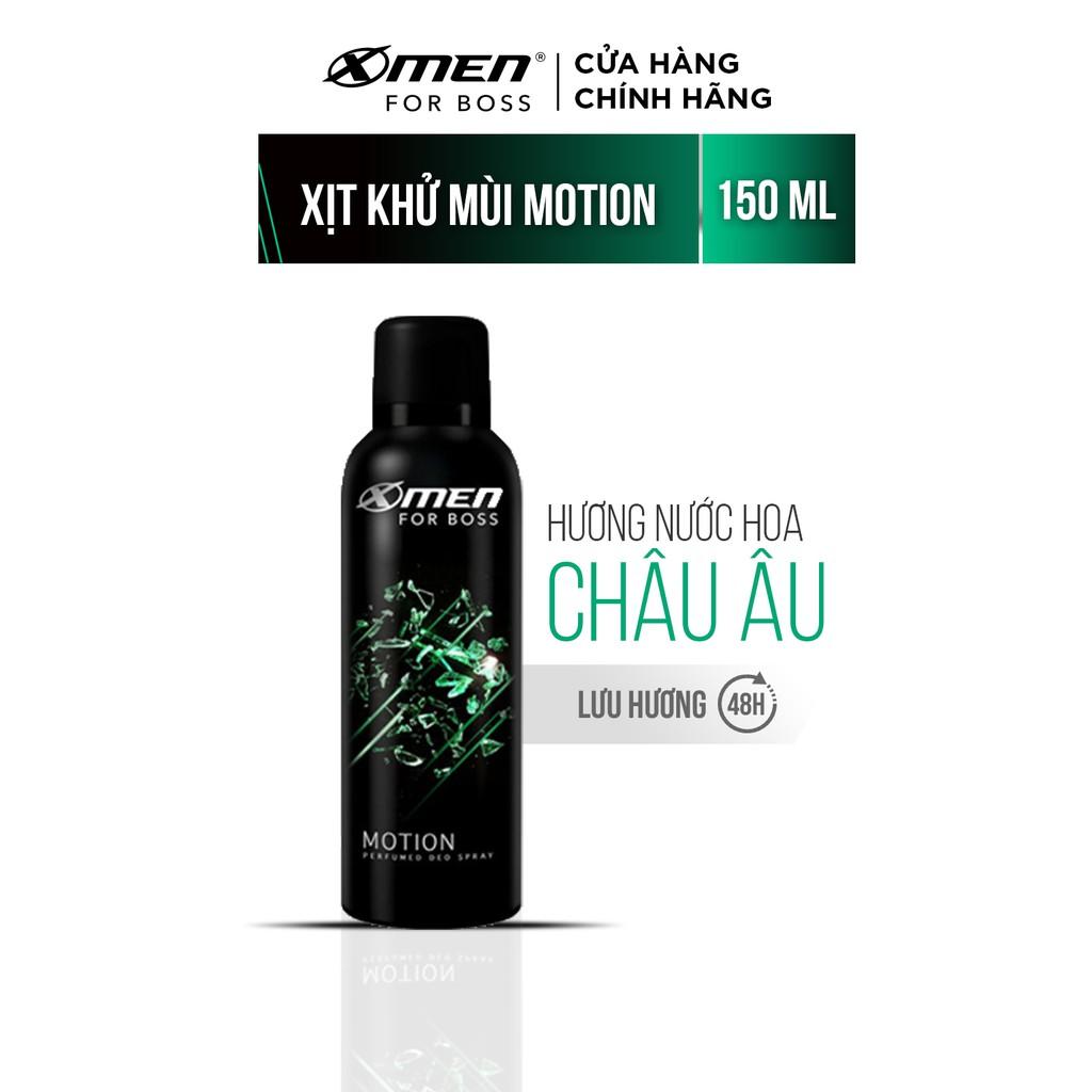 Xịt khử mùi X-Men for Boss Motion - Mùi hương năng động phóng khoáng 150ml