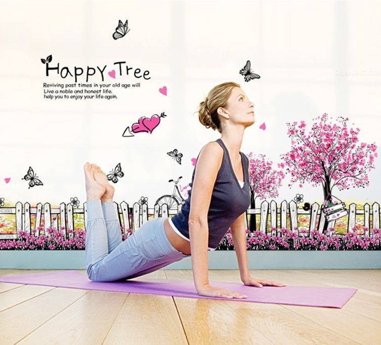 Decal trang trí dán tường hàng rào Happy Tree - HP332