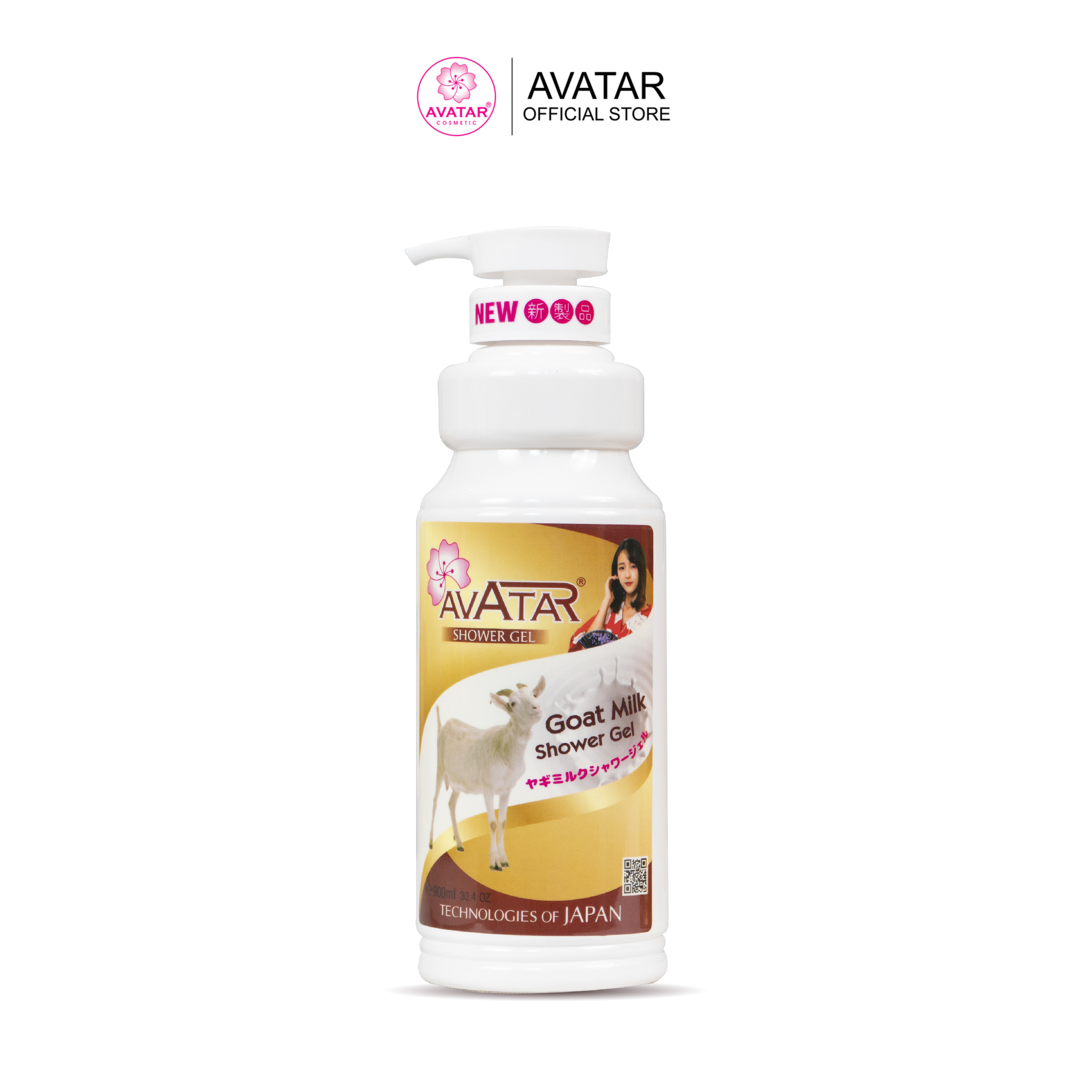 Sữa tắm dê Avatar Goat Milk 900ml - Sản xuất theo công nghệ Nhật Bản với tinh chất thiên nhiên và các khoáng chất nuôi dưỡng làn da mịn màng thơm lâu